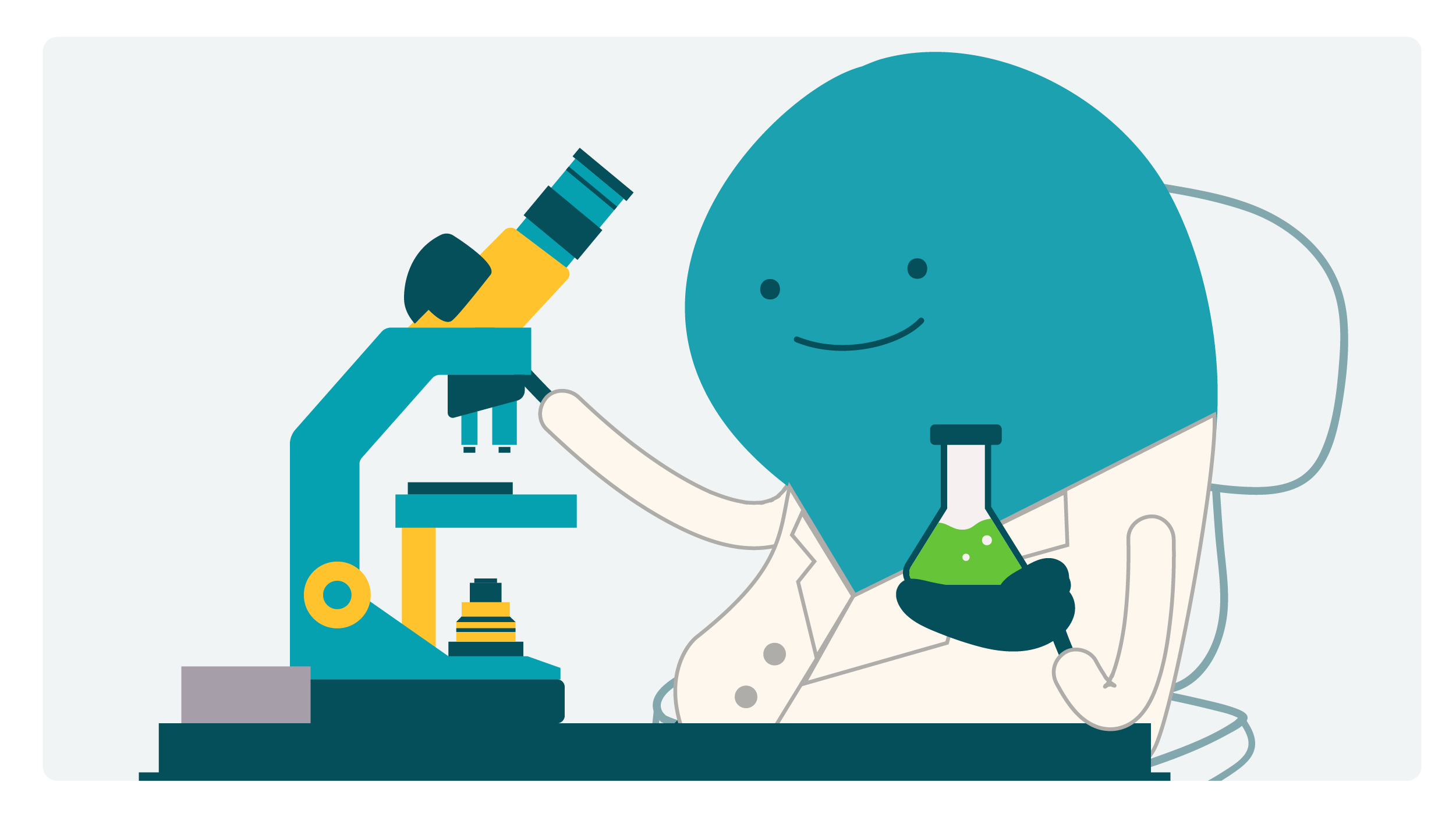 A doodle working in the lab.