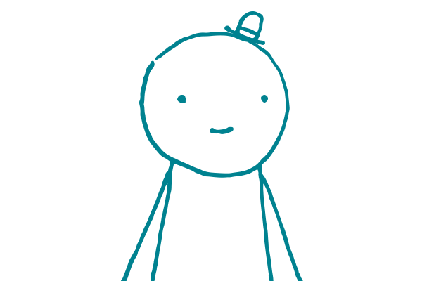 Animated GIF of a Doodle whose eyes are moving as though they are reading a webpage.